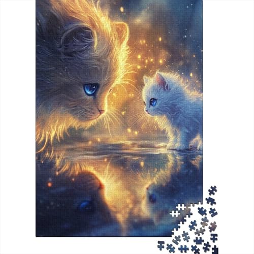 Puzzle 1000 Teile, süßes Katzen-Puzzle für Erwachsene, Schwierigkeitsgrad: Puzzle, Lernspielzeug, Spiele, Familiendekoration (38 x 26 cm) von LMYmoney