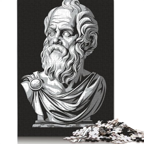 Puzzle 1000 Teile „Sokrates, Philosophenbüste“, Schwierigkeitsgrad: Erwachsene, Lernspielzeug, Spiele, Familiendekoration (38 x 26 cm) von LMYmoney