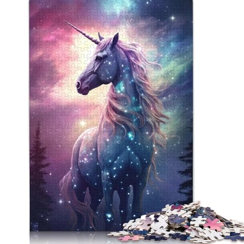 Puzzle 1000 Teile Einhorn-Galaxie-Puzzle für Erwachsene, Schwierigkeitsgrad: Puzzle, Lernspielzeug, Spiele, Familiendekoration (38 x 26 cm) von LMYmoney