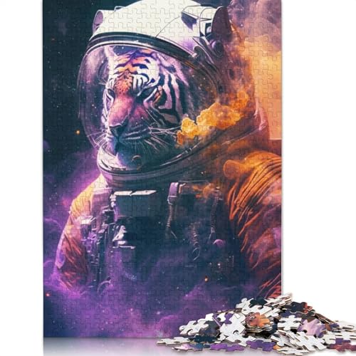 Puzzle 1000 Teile Tiger-Astronauten-Puzzle für Erwachsene, Schwierigkeitsgrad: Puzzle, Lernspielzeug, Spiele, Familiendekoration (75 x 50 cm) von LMYmoney