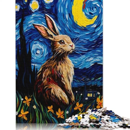 Puzzle für Erwachsene, 1000 Teile, „Das Kaninchen in der Sternennacht“, Lernspielzeug, Spiele, Familiendekoration (75 x 50 cm) von LMYmoney