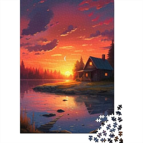 Puzzle für Erwachsene, 1000 Teile, „EIN Kleiner Raum bei Sonnenuntergang“, Holzpuzzles für Erwachsene, nachhaltige Puzzlespiele, 1000 Teile (38 x 26 cm) von LMYmoney