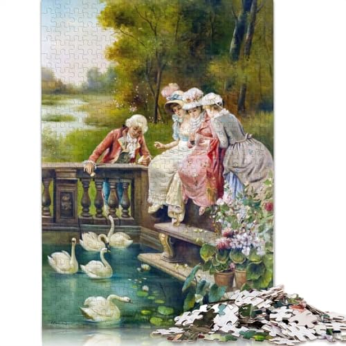 Puzzle für Erwachsene, 1000 Teile, „Füttern der Schwäne“, Zatzka-Puzzle, Lernspielzeug, Spiele, Familiendekoration (38 x 26 cm) von LMYmoney