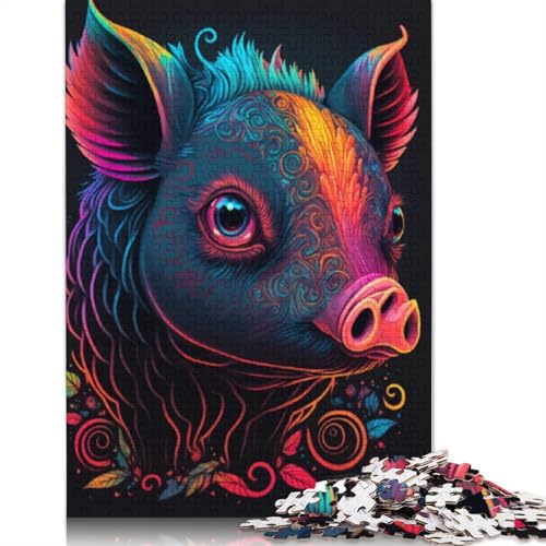 Puzzle für Erwachsene, 1000 Teile, Cosmic Pig, Holzpuzzle für Erwachsene, Lernspiel, Herausforderungsspielzeug, 1000 Teile (75 x 50 cm) von LMYmoney