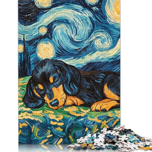 Puzzle für Erwachsene, 1000 Teile, Dackelwelpe, schlafend, Lernspielzeug, Spiele, Familiendekoration (38 x 26 cm) von LMYmoney