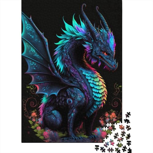 Puzzle für Erwachsene, 1000 Teile, Drachen-Holzpuzzle für Erwachsene, Lernspiel, Herausforderungsspielzeug, 1000 Teile (38 x 26 cm) von LMYmoney