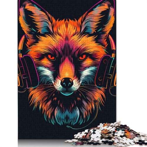 Puzzle für Erwachsene, 1000 Teile, Fuchs mit Sonnenbrille, Holzpuzzle für Erwachsene, Lernspiel, Herausforderungsspielzeug, 1000 Teile (75 x 50 cm) von LMYmoney