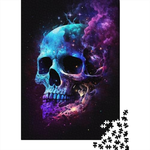 Puzzle für Erwachsene, 1000 Teile, Galaxie-Totenkopf, Holzpuzzles für Erwachsene, nachhaltige Puzzlespiele, 1000 Stück (38 x 26 cm) von LMYmoney