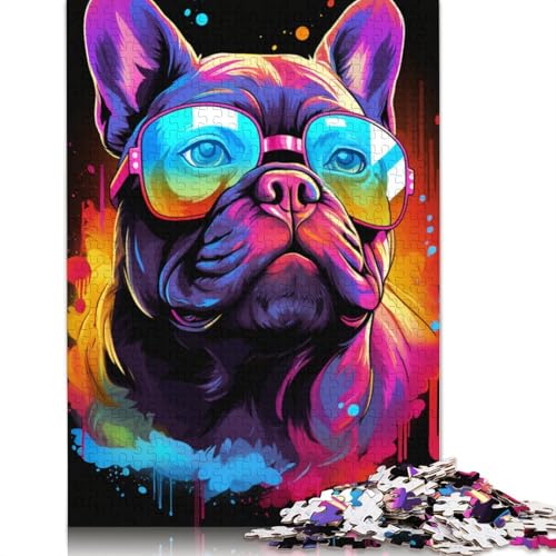 Puzzle für Erwachsene, 1000 Teile, Neon-Mops, Holzpuzzle für Erwachsene und Jugendliche, Heimdekoration, Puzzlespielzeug, 1000 Teile (75 x 50 cm) von LMYmoney