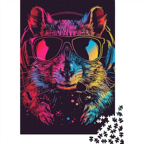 Puzzle für Erwachsene, 1000 Teile, Weltraum-Astronauten-Eichhörnchen, Holz-Puzzle für Erwachsene, Lernspiel, Herausforderungsspielzeug, 1000 Teile (38 x 26 cm) von LMYmoney