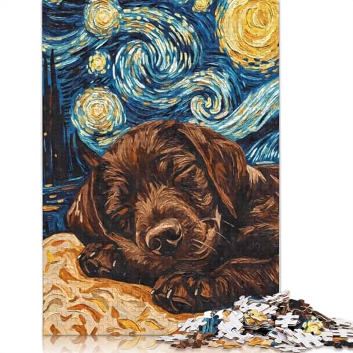 Puzzle für Erwachsene, 1000 Teile, brauner Labrador-Welpe, Puzzle für Erwachsene, für Lernspiele, Heimdekoration (38 x 26 cm) von LMYmoney