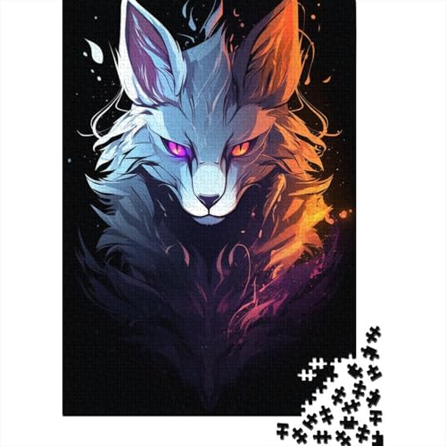Puzzle für Erwachsene, 1000 Teile, bunter Roboter-Fuchs, Kunst, Holzpuzzle für Erwachsene, Lernspiel, Herausforderungsspielzeug, 1000 Teile (38 x 26 cm) von LMYmoney
