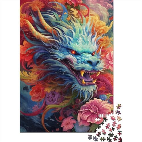Puzzle für Erwachsene, 1000 Teile, chinesischer Drache, Holzpuzzle für Erwachsene und Jugendliche, Heimdekoration, Puzzlespielzeug, 1000 Teile (38 x 26 cm) von LMYmoney