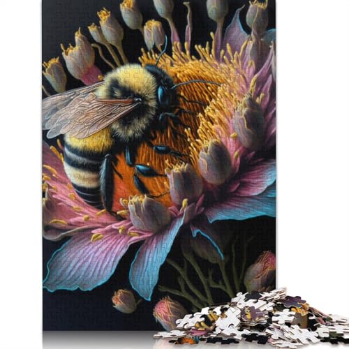 Puzzle für Erwachsene, 1000 Teile, mit Blumen Verziertes Hummel-Puzzle, Puzzle für Erwachsene, Lernspiel, Herausforderungsspielzeug, 1000 Teile (75 x 50 cm) von LMYmoney
