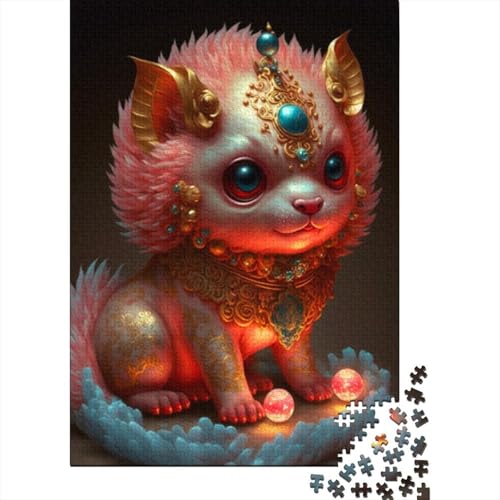 Puzzle für Erwachsene, 1000 Teile, süßes Drachenbaby, Holzpuzzles für Erwachsene, nachhaltige Puzzlespiele, 1000 Stück (38 x 26 cm) von LMYmoney