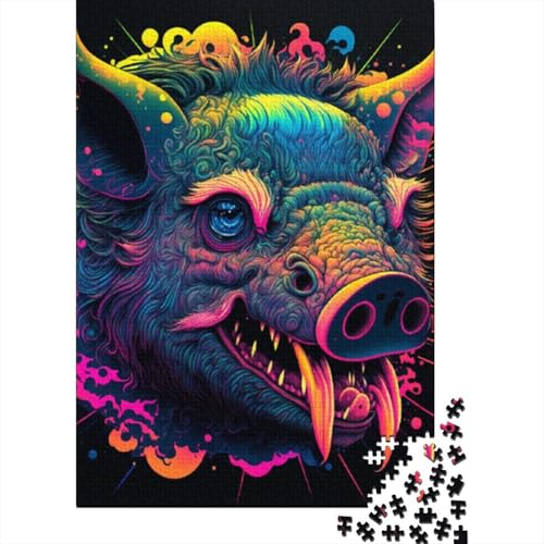 Puzzle für Erwachsene, 1000 Tiere, Schweine, Puzzle, Puzzle für Erwachsene, Lernspiel, Herausforderungsspielzeug, 1000 Teile (38 x 26 cm) von LMYmoney