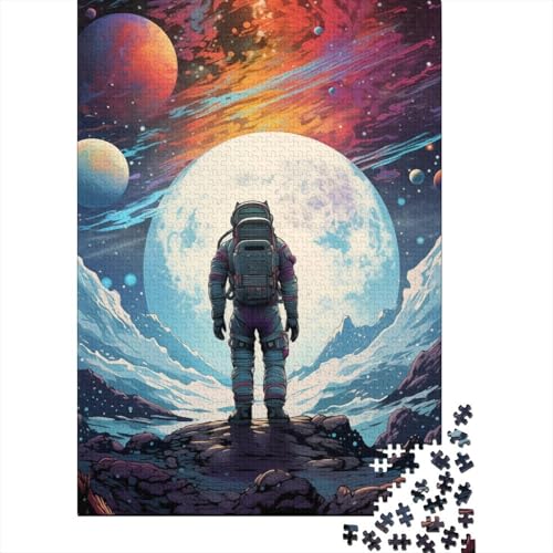Puzzle für Erwachsene, Außerirdischer Astronaut im Weltraum, Holzpuzzle für Teenager, Geschenke, Heimdekoration, Puzzlespielzeug, 1000 Teile (38 x 26 cm) von LMYmoney