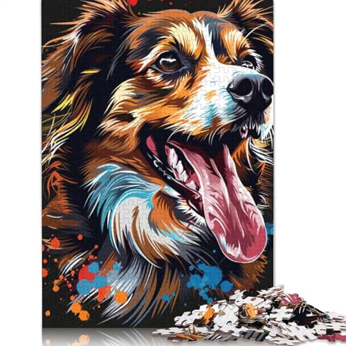 Puzzle für Erwachsene, Bretagne-Hund, Kunst-Puzzles für Erwachsene, Lernspiel, Herausforderungsspielzeug, 1000 Teile (75 x 50 cm) von LMYmoney