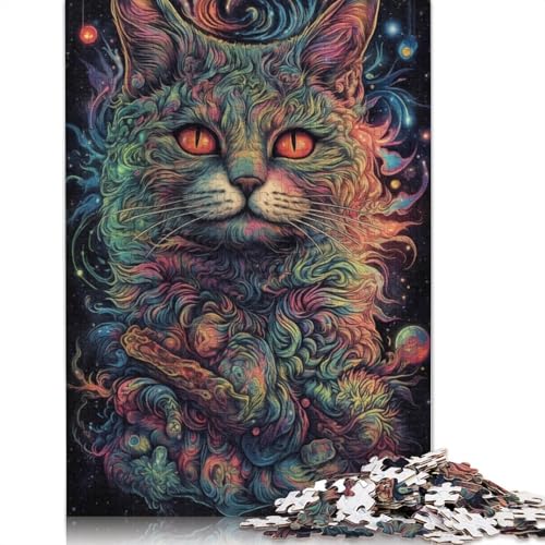Puzzle für Erwachsene, Bunte Weltraumkatzen, Puzzles für Erwachsene, Lernspiel, Herausforderungsspielzeug, 1000 Teile (75 x 50 cm) von LMYmoney