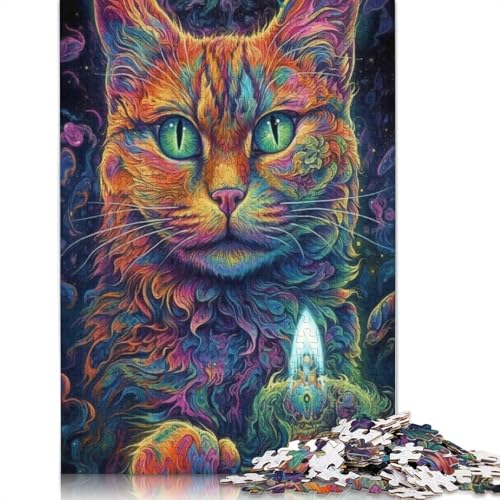 Puzzle für Erwachsene, Bunte Weltraumkatzen, Puzzles für Erwachsene, Lernspiel, Herausforderungsspielzeug, 1000 Teile (75 x 50 cm) von LMYmoney