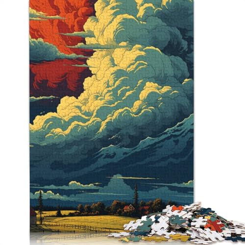 Puzzle für Erwachsene, Gemälde von Wolken, Puzzles für Erwachsene, Lernspiel, Herausforderungsspielzeug, 1000 Teile (75 x 50 cm) von LMYmoney