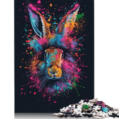 Puzzle für Erwachsene, Kunst-Häschen, Holzpuzzles für Teenager, Geschenke, Heimdekoration, Puzzlespielzeug, 1000 Teile (75 x 50 cm) von LMYmoney