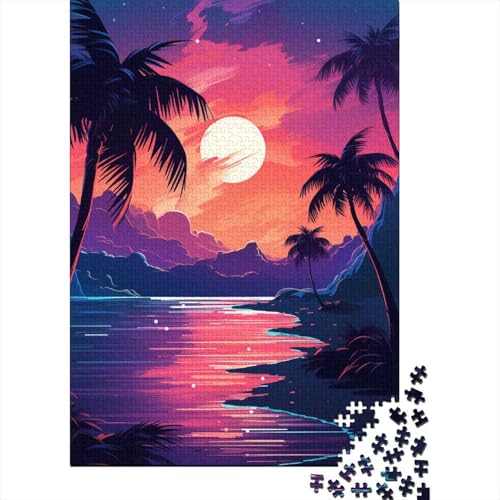 Puzzle für Erwachsene, Nachtzeit, Sommer, Puzzles für Erwachsene, Lernspiel, Herausforderungsspielzeug, 1000 Teile (38 x 26 cm) von LMYmoney