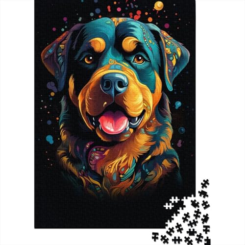 Puzzle für Erwachsene, Rottweiler, Bunte Puzzles für Erwachsene, Lernspiel, Herausforderungsspielzeug, 1000 Teile (38 x 26 cm) von LMYmoney