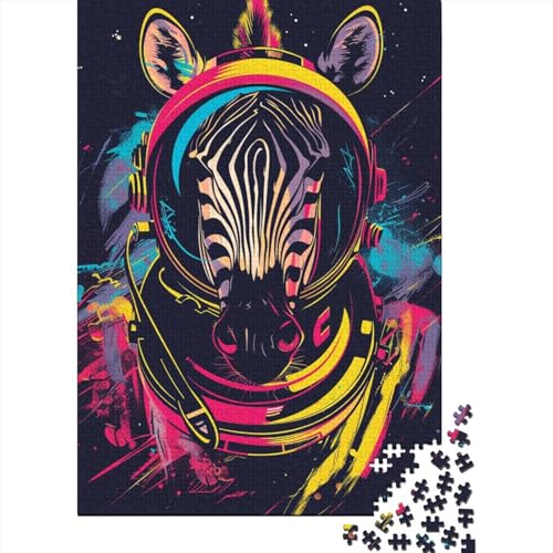 Puzzle für Erwachsene, Weltraum-Astronauten-Zebra, Puzzle für Erwachsene, Lernspiel, Herausforderungsspielzeug, 1000 Teile (38 x 26 cm) von LMYmoney