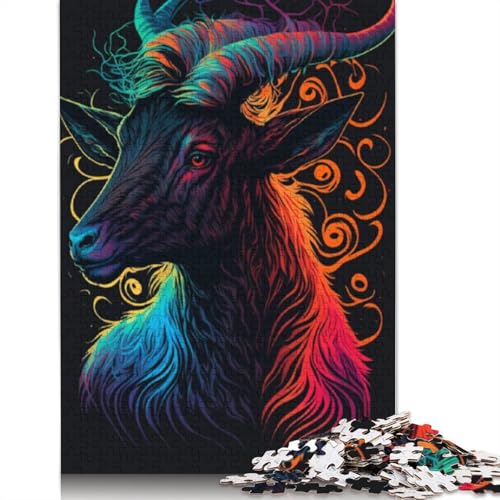Puzzle für Erwachsene, Ziegen, Puzzles für Erwachsene, Lernspiel, Herausforderungsspielzeug, 1000 Teile (75 x 50 cm) von LMYmoney