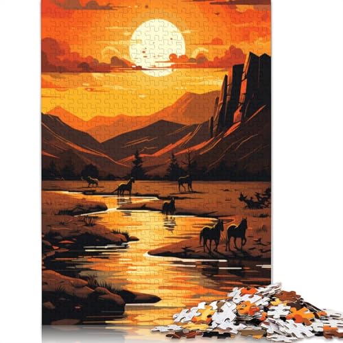 Puzzle für Erwachsene, afrikanische Graslandschaften, Puzzles für Erwachsene, Lernspiel, Herausforderungsspielzeug, 1000 Teile (75 x 50 cm) von LMYmoney