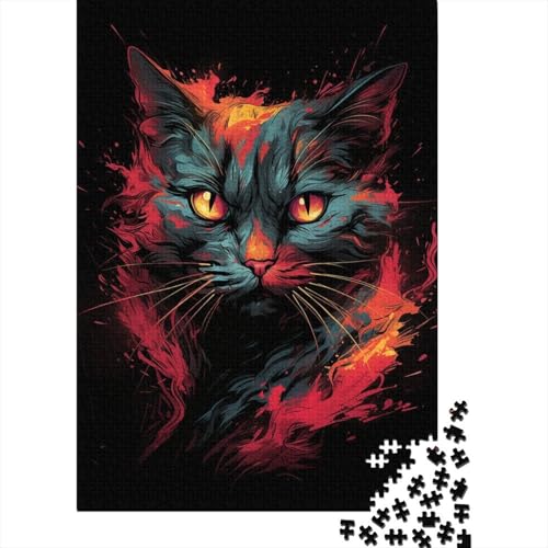 Puzzle für Erwachsene, psychedelische Kunst, Katzen-Puzzles für Erwachsene, Lernspiel, Herausforderungsspielzeug, 1000 Teile (38 x 26 cm) von LMYmoney