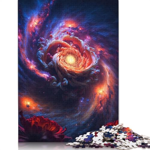 Puzzle für Erwachsene, schöne kosmische Rose, Puzzles für Erwachsene, Lernspiel, Herausforderungsspielzeug, 1000 Teile (75 x 50 cm) von LMYmoney