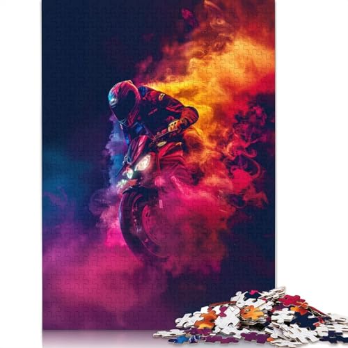 Puzzle für Erwachsene und Jugendliche, Bunte Motorräder, Puzzles für Erwachsene und Teenager, Familienspiel, 1000 Teile (75 x 50 cm) von LMYmoney