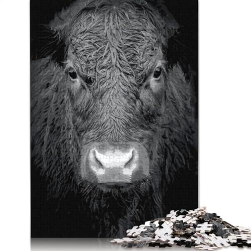 Puzzle mit Hochlandrindern, 100% recycelter Karton, Premium-Karton, Puzzle für Erwachsene und Kinder, 1000 Teile (26 x 38 cm) von LMYmoney
