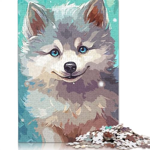 Puzzle mit Hundemalerei im Vintage-Stil, 100% recycelter Karton, 100% recycelter Karton, Puzzle für Jungen oder Mädchen, 1000 Teile (75 x 50 cm) von LMYmoney