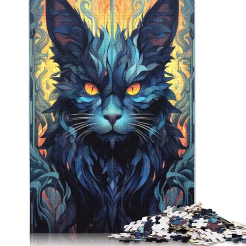 Puzzle mit Katzenblumenporträt 1, rechteckig, Pappe, 100% recycelter Karton, Puzzle für Erwachsene und Kinder, 1000 Teile (75 x 50 cm) von LMYmoney