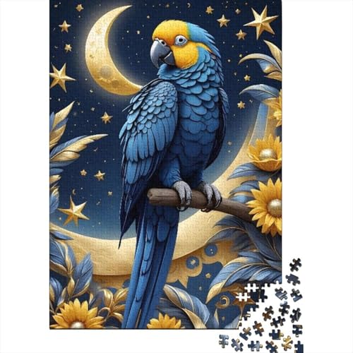 Puzzle mit Tierkunst-Papageienmotiv, schwierig, 100% recycelter Karton, für Damen und Herren, 1000 Teile (38 x 26 cm) von LMYmoney