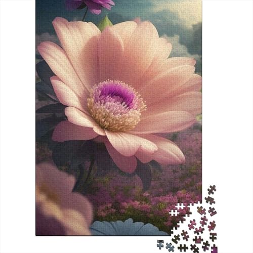 Puzzle mit Tierkunst und Blumen, rechteckig, aus Pappe, 100% recyceltem Karton, für Erwachsene, 1000 Teile (75 x 50 cm) von LMYmoney