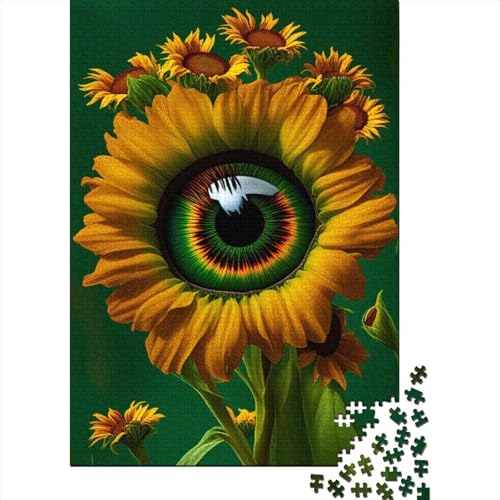 Puzzle mit Tierkunst und Blumen, schwierig, 100% recycelter Karton, für Damen und Herren, 1000 Teile (38 x 26 cm) von LMYmoney