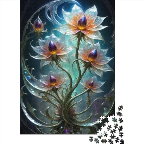 Puzzle mit Tierkunst und Blumen, schwierig, 100% recycelter Karton, für Damen und Herren, 1000 Teile (75 x 50 cm) von LMYmoney