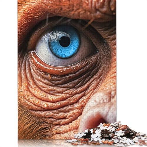 Puzzle mit blauäugigem Affen-Charme für Erwachsene, 1000 Teile, Heimdekoration, ungewöhnliche Puzzles für Erwachsene, für Jungen oder Mädchen, 1000 Teile (75 x 50 cm) von LMYmoney