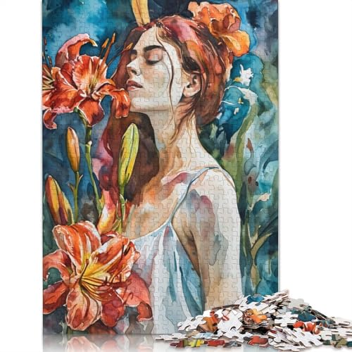 Puzzle zum Malen von Blumen für Frauen, lustiger Premium-Puzzle aus Karton für Jungen oder Mädchen, 1000 Teile (26 x 38 cm) von LMYmoney