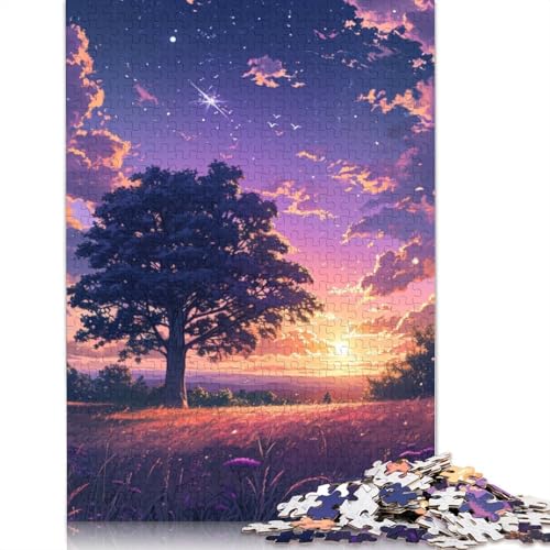 Puzzlespaß mit friedlichem Abendsonnenuntergang, Premium-Karton-Puzzle für Jungen oder Mädchen, 1000 Teile (75 x 50 cm) von LMYmoney