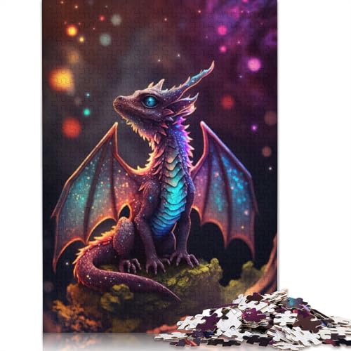 Rainbow Dragon Cub 1500 Puzzles für Erwachsene, Lernspiel, Puzzlespiele für Erwachsene für Jungen oder Mädchen, 1500 Teile (85 x 57 cm) von LMYmoney