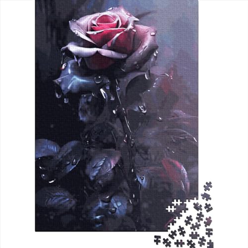 Red Roses Puzzle 1000 Teile Schwer Puzzle Spielzeug Lernspiel Impossible Herausforderung Spielzeug Für Erwachsene Kinder 1000pcs (75x50cm) von LMYmoney