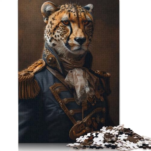 Regal Cheetah Commander Puzzle 1000-teilige Schwer Puzzle Spielzeug Lernspiel Impossible Herausforderung Spielzeug Für Erwachsene Kinder 1000pcs (40x28cm) von LMYmoney