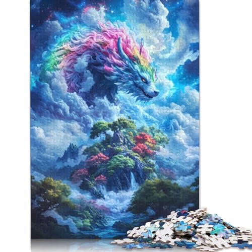 Regenbogen-Wolf in den Wolken, Puzzle 1000 Teile, schwieriges Herausforderungspuzzle, Geschenk für Erwachsene und Teenager, 1000 Teile (75 x 50 cm) von LMYmoney