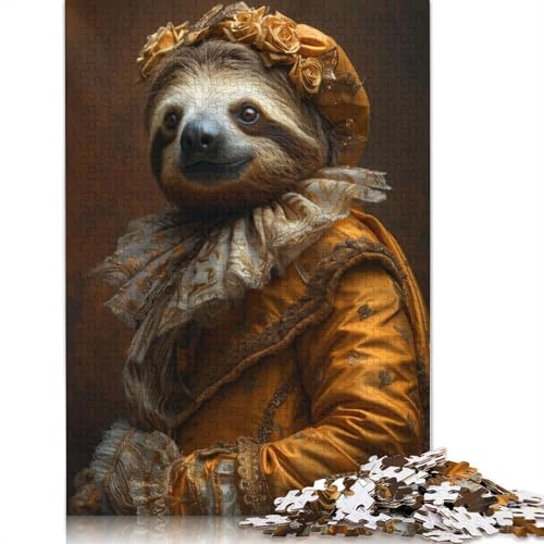 Renaissance Faultier Majesty Puzzle, Premium-Puzzle, 100% recyceltes Papppapier, rechteckig, für Damen und Herren, einzigartiges Geschenk, 1000 Teile (26 x 38 cm) von LMYmoney