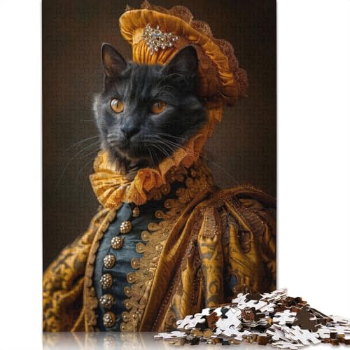 Renaissance Queen Cat Puzzle 1000 Teile Schwer Puzzle Spielzeug Pädagogisches Spiel Impossible Herausforderungsspielzeug Für Erwachsene Kinder 1000pcs (40x28cm) von LMYmoney